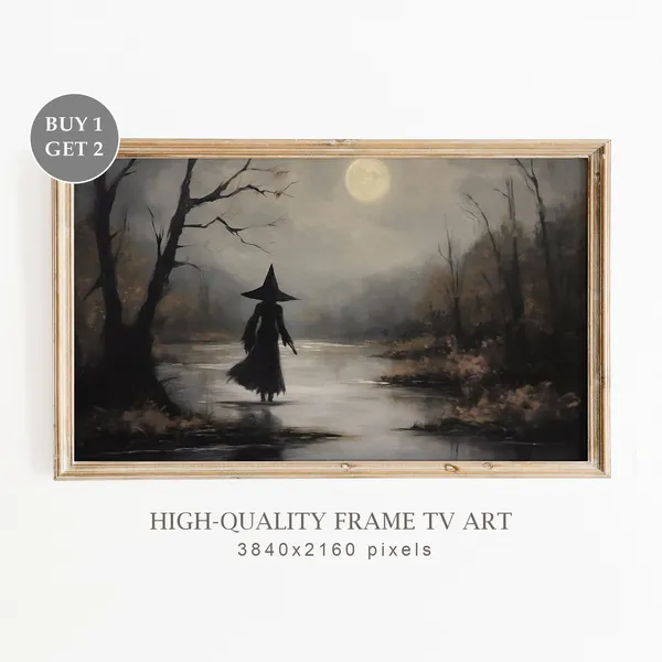 Halloween Witch Vintage Farmhouse Art Print