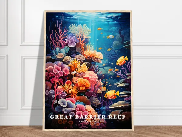 Great Barrier Reef Travel Poster, Australia Collection