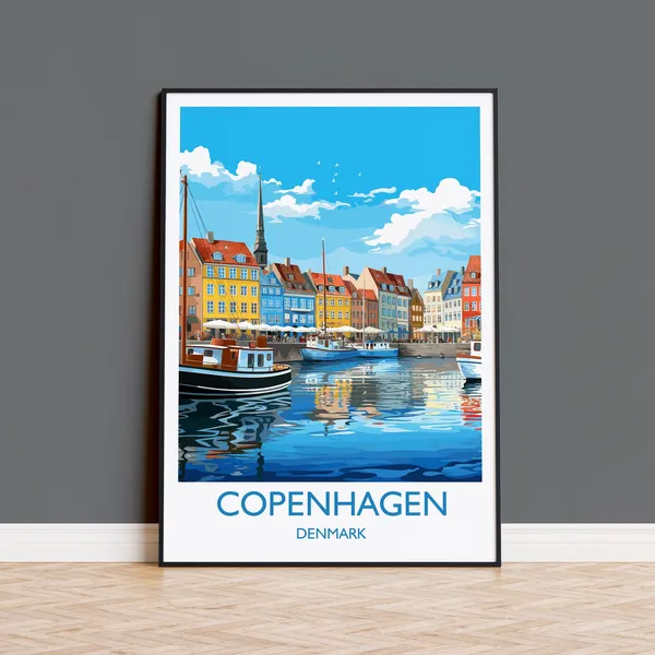 Copenhagen Gift Travel Print Poster