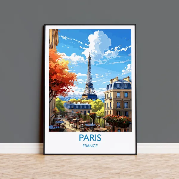 Paris France Travel Gift Poster Print