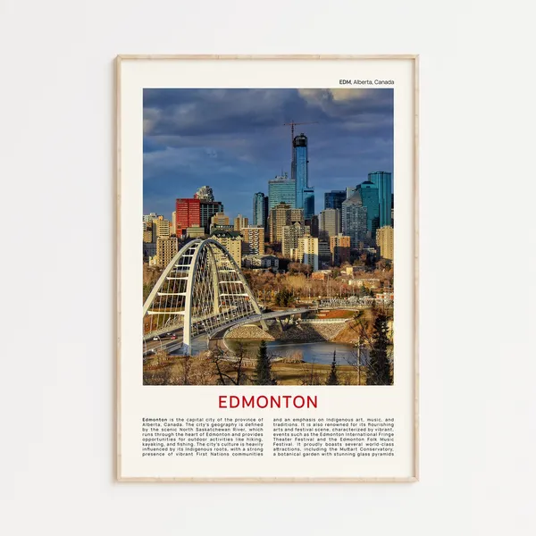 Edmonton Travel Poster, Alberta Wall Decor