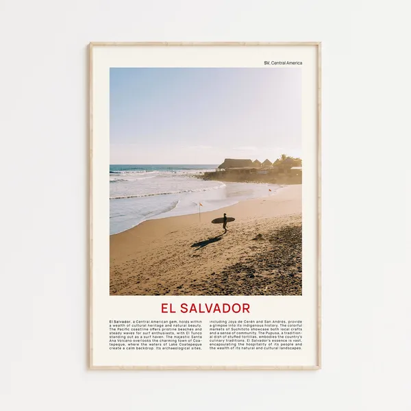 El Salvador Travel Poster, Photo Wall Art