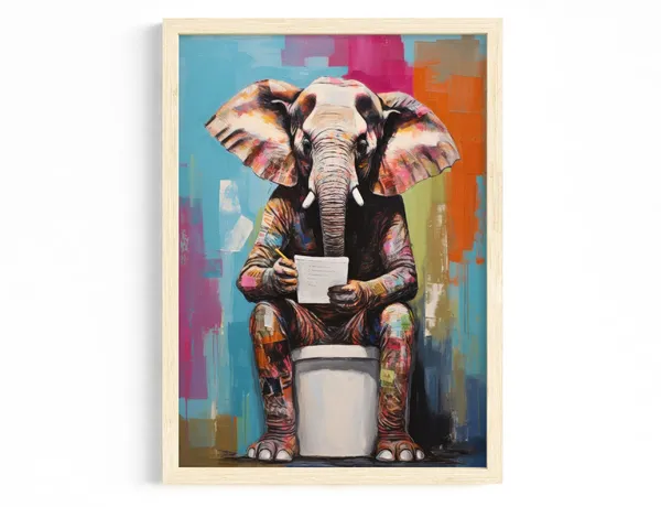 Funny Bathroom Decor Pop Art Animal Portrait