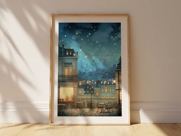 Monmartre Paris Modern Watercolor Travel Art Print