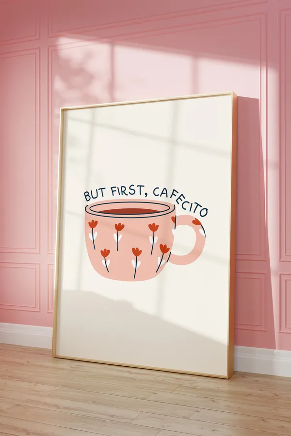 But First Cafecito Spanish Kitchen Poster Print