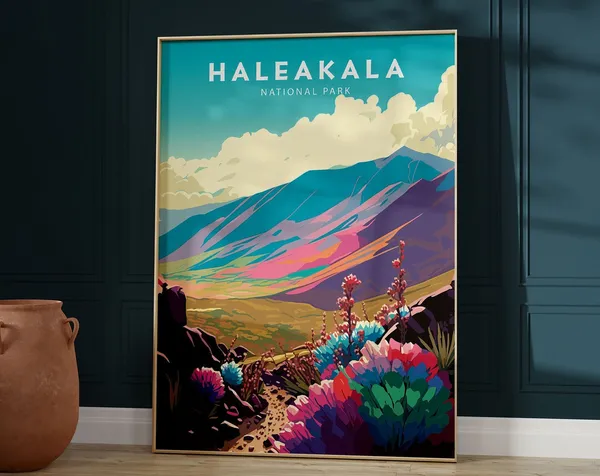 Haleakala National Park Minimalist Travel Poster