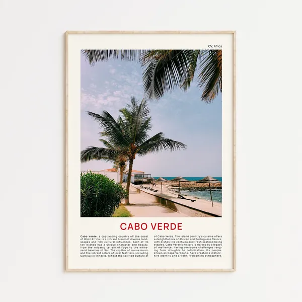 Cabo Verde Travel Poster, Palms Wall Art