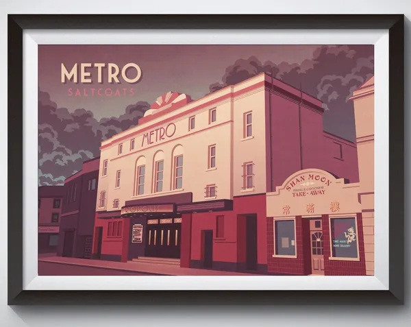 Metro Club Saltcoats Vintage Travel Poster, Scotland