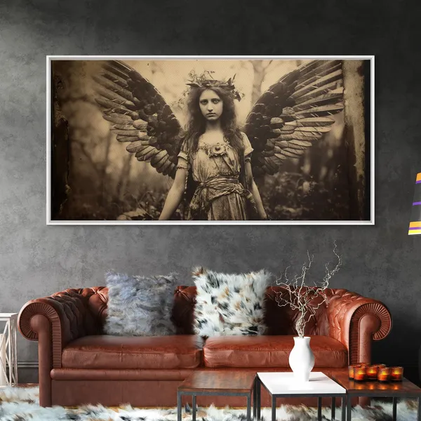 Guardian Angel Tintype, Religious Angel Art Print
