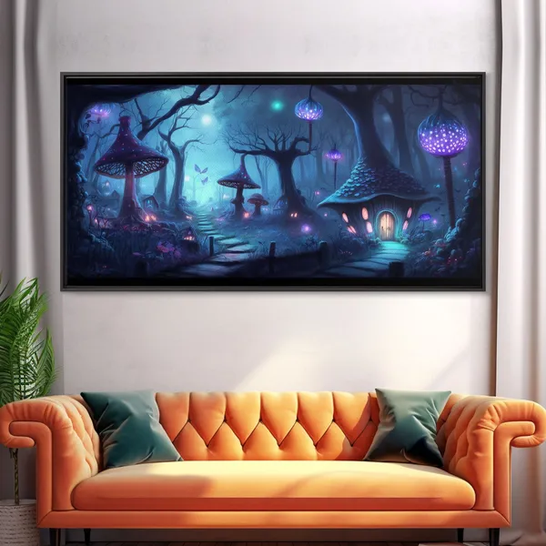 Magical Mushroom Fantasy Forest Wall Art Print