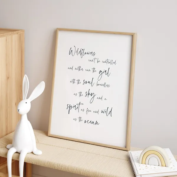 Minimalist Wildflowers Nursery Wall Art Print