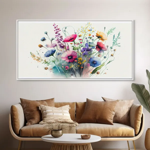 Wildflowers Watercolor Floral Art Print, Botanical Decor