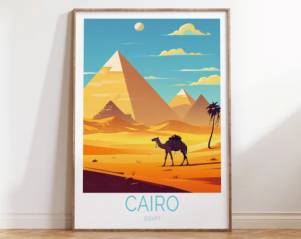 Cairo Egypt Pyramids Travel Poster, North Africa