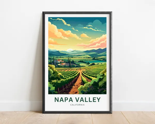 Napa Valley Travel Poster, California Wall Art
