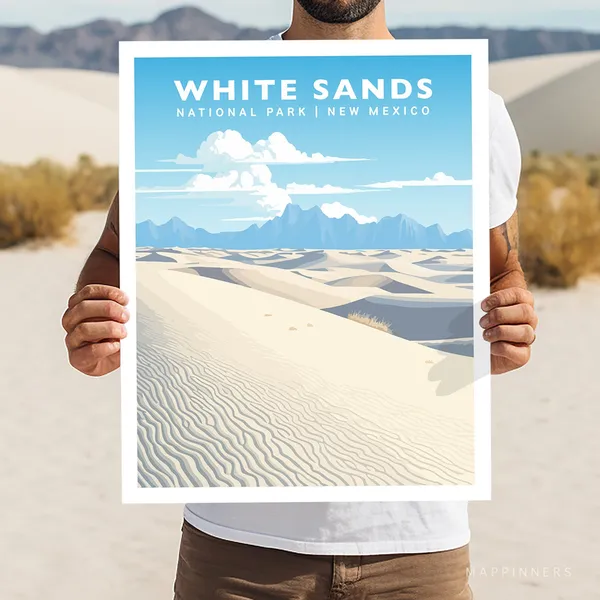 White Sands National Park New Mexico Travel Poster