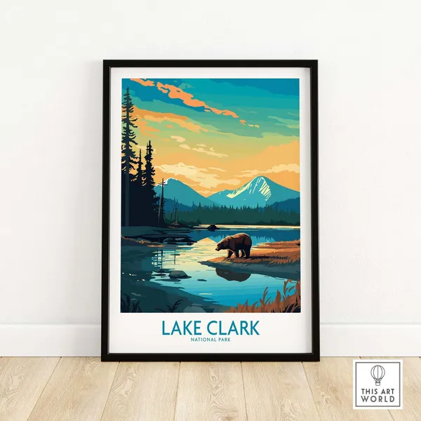 Lake Clark National Park Travel Poster, Home Decor