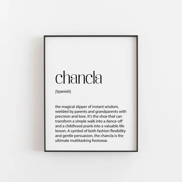 Chancla Spanish Dictionary Definition Travel Poster