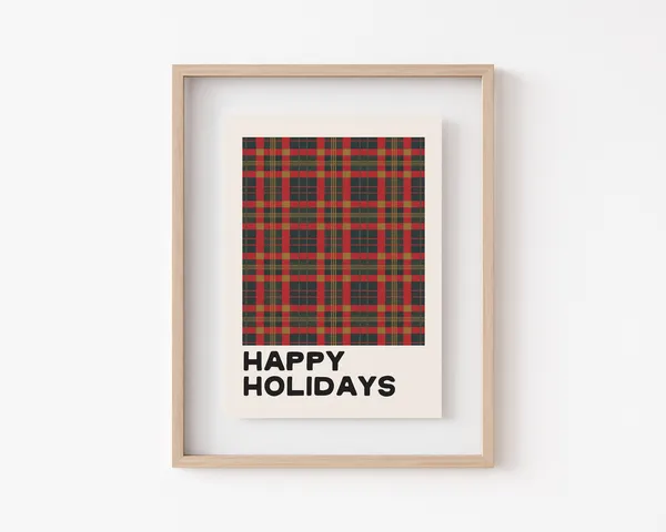 Classic Christmas Plaid Holiday Decor Art Print