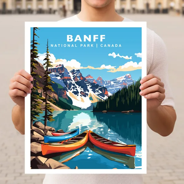 Banff National Park Canada Moraine Lake Travel Poster