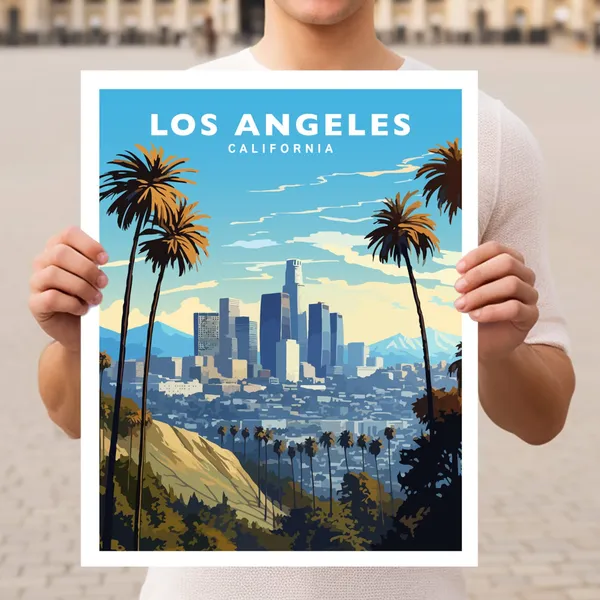 Los Angeles California Travel Poster, Wall Art Print