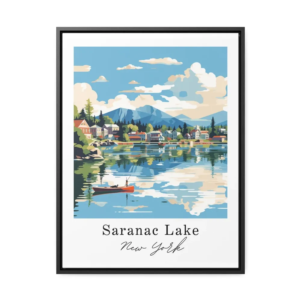 Saranac Lake Traditional Travel Poster, New York - Image 2