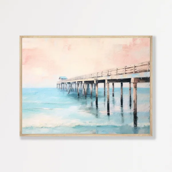 Muted Beach Retro Coastal Landscape Art Print