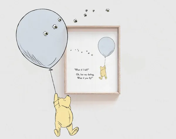 Blue What If I Fall Winnie The Pooh Quote Art Print