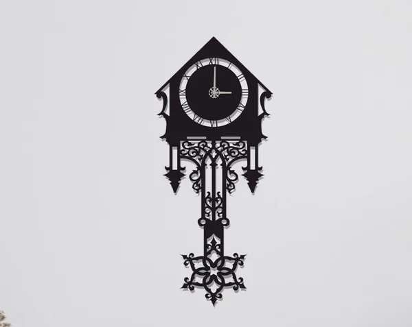 Modern Metal Cuckoo Clock, Minimalist Wall Decor