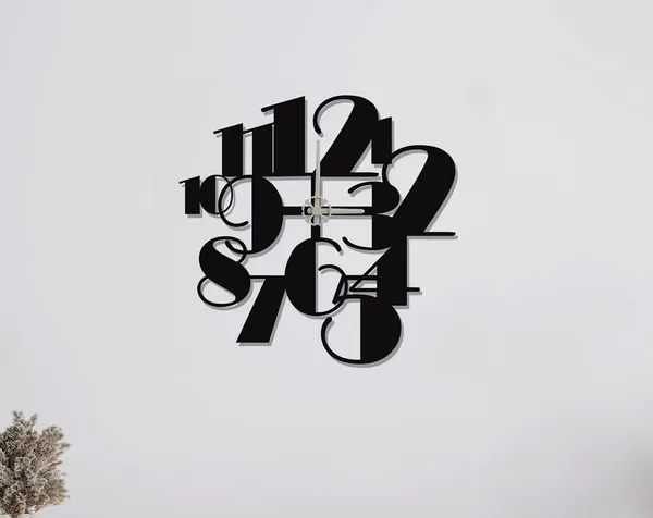 Big Number Wall Clock, Modern Minimalist Metal