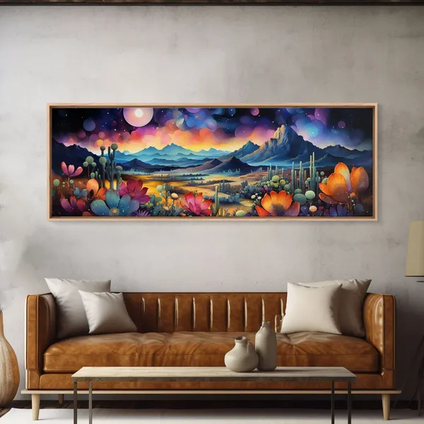 Starry Night Over Southwestern Desert, Van Gogh-Inspired