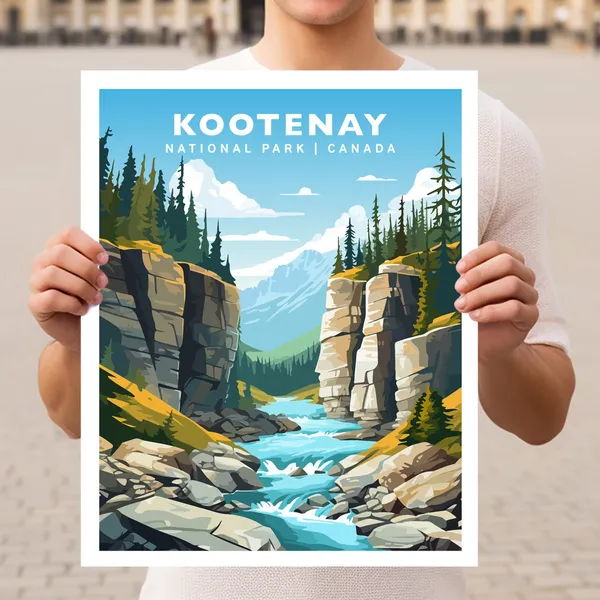 Kootenay National Park Canada Travel Poster Print