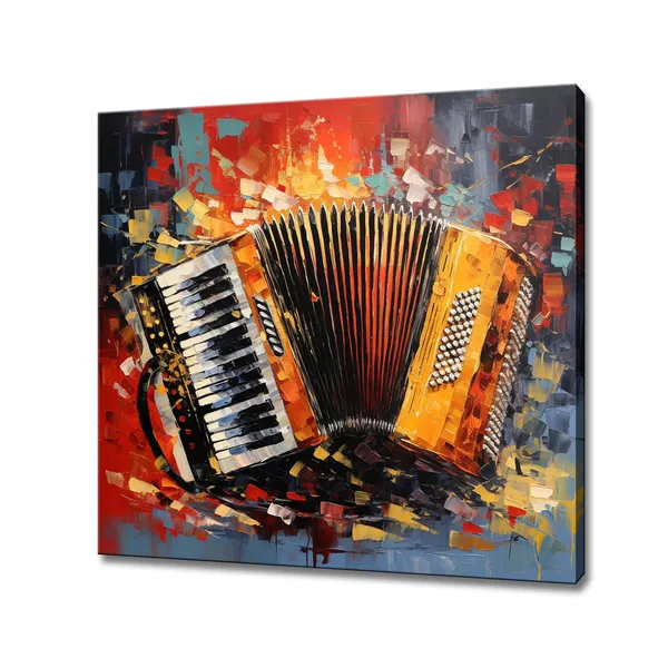 Accordion Music, Colorful Painting Style Art Print