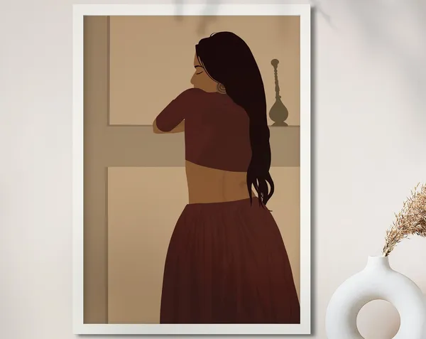 Modern Indian Art Print, South Asian Woman
