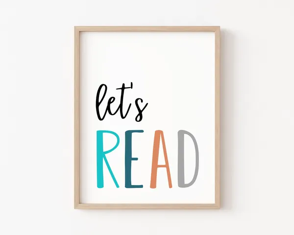 Lets Read Playroom Kids Reading Corner Poster Print