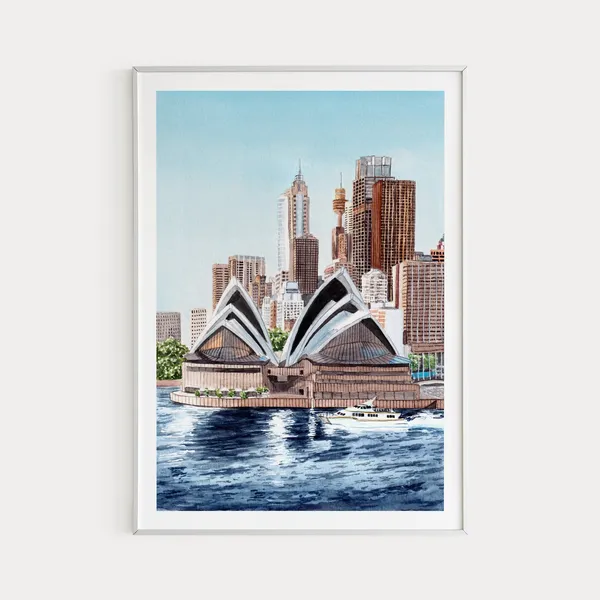 Sydney Australia Cityscape Travel Poster Art Print