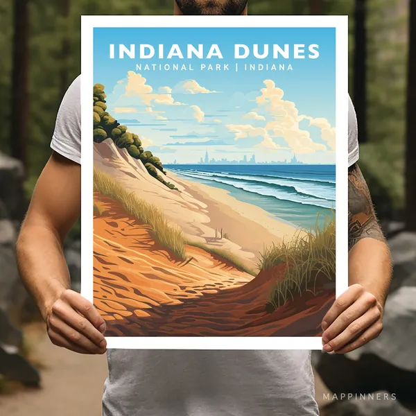 Indiana Dunes National Park Travel Poster, Indiana
