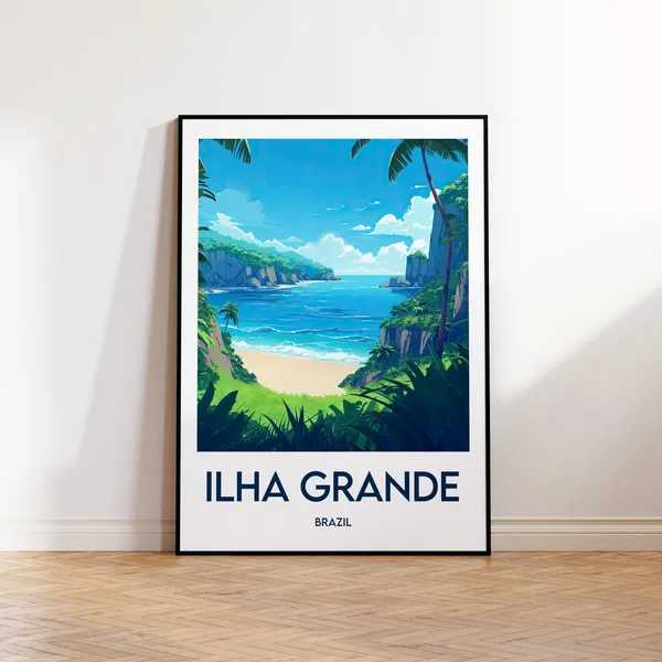 Ilha Grande Vintage Travel Poster, Brazil