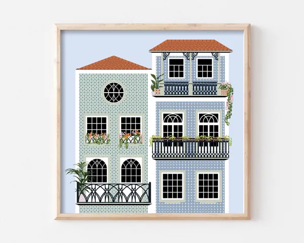 Lisbon Portugal Portuguese Tiles Poster Print