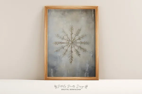 Snowman Still Life Rustic Vintage Christmas Art Print