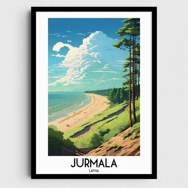 Jurmala Travel Poster, Latvia Europe Home Decor