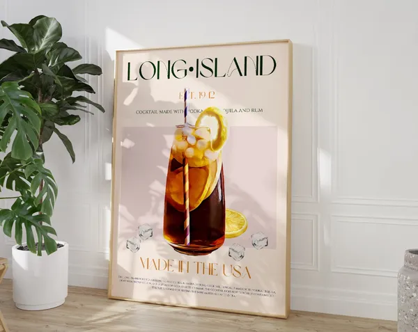 Long Island Cocktail Mid-Century Modern Art Print