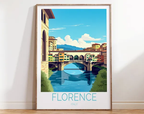 Florence Travel Poster, Italy Travel Wall Art