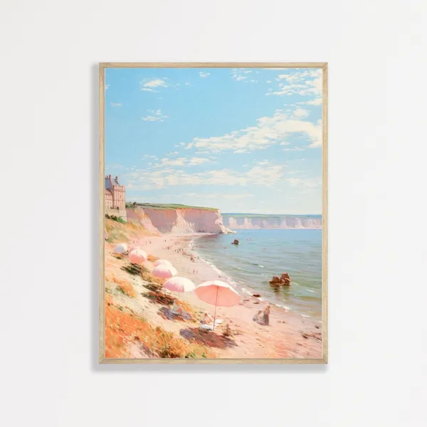 Summer Seascape Retro Coastal Beach Art Print