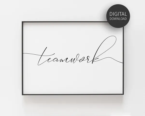 Teamwork Minimalist Poster Print, Office Decor