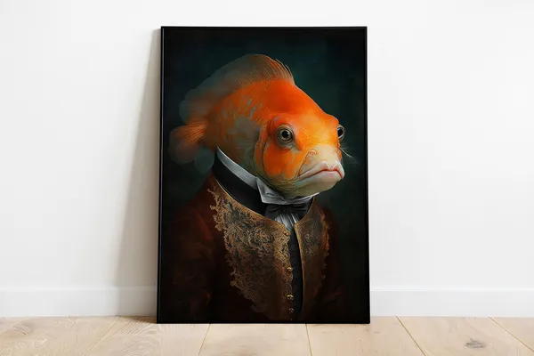 Renaissance Fish Portrait Art Print, Baroque Animal