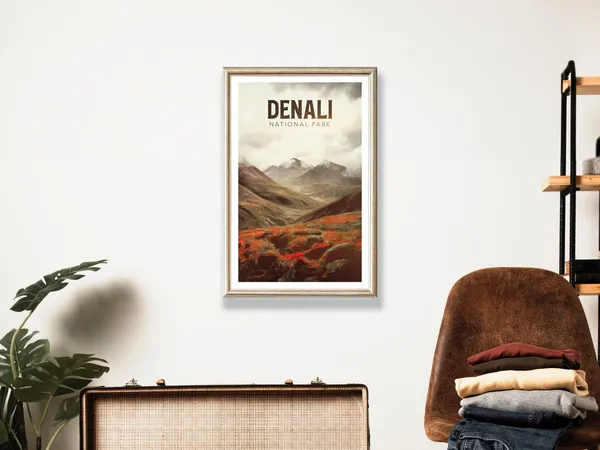 Denali Vintage National Park Travel Poster