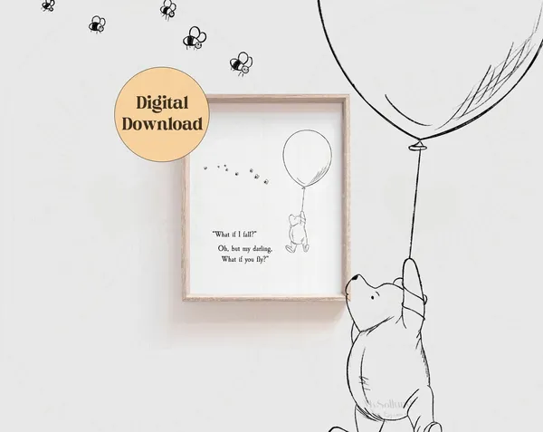 Winnie The Pooh What If I Fall Quote Poster