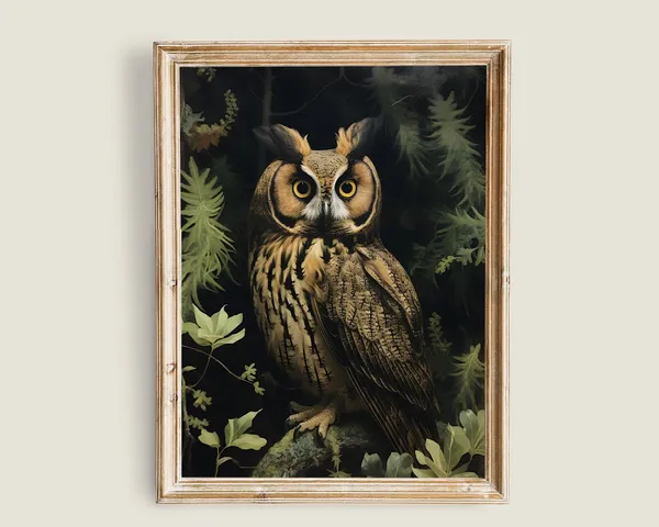 Owl Wall Art, Moody Victorian Vintage Art Print