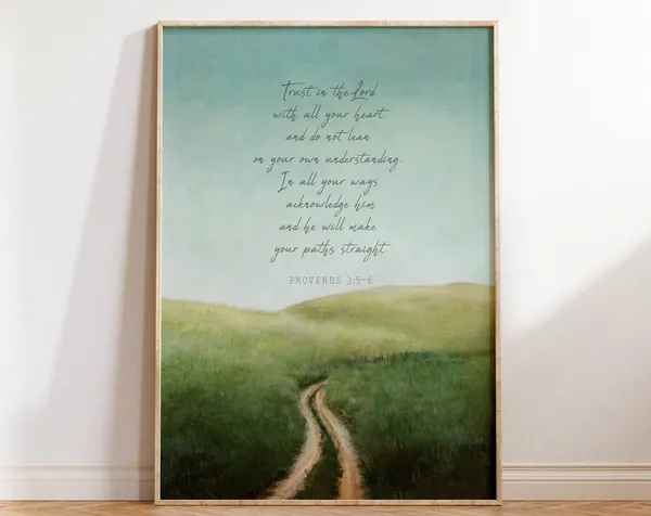 Trust In The Lord Scripture Art Print, Minimalist