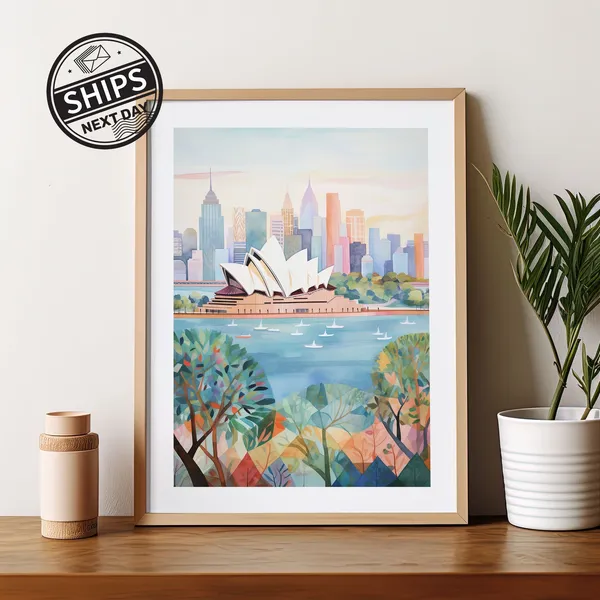 Sydney Harbour Opera Building Travel Poster, Australia